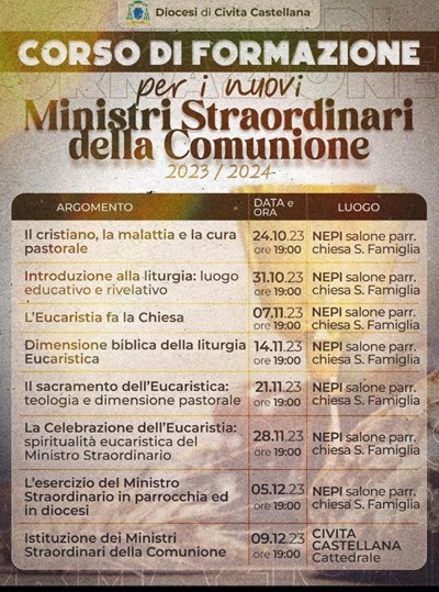 Istituzione dei nuovi ministri straordinari della comunione